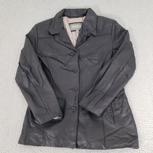 Wilsons Leather Black Jacket Blazer Coat